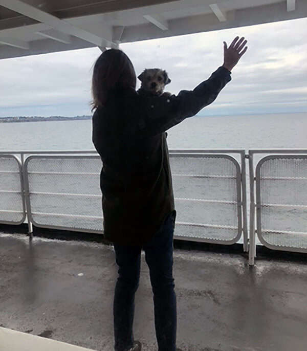 Waving from Ferry